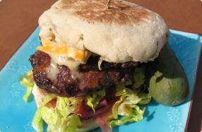 Tailgate Burger w/ Red Onion Jam & Tomato Vinaigrette