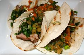 Wild Boar Tacos w/ Acorn Squash, Date & Jalapeno Salsa