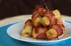 Bacon-Wrapped Bananas w/ Apricot Glaze