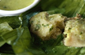 Chicken Tamales w/ Tomatillo Sauce