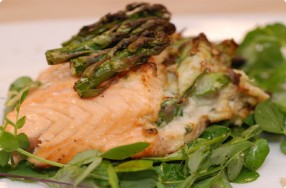 Asparagus & Crab-Stuffed Salmon