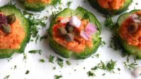 Salmon Mousse on English Cucumber