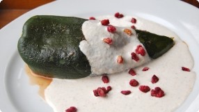 Chiles en Nogada (Poblano Peppers in Walnut Sauce)