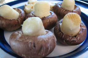 Cheese Stem Mushrooms & Croutons