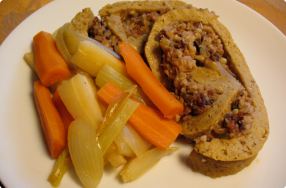 Fig & Wild Rice Seitan Roulade Part 1 - Seitan & Stock