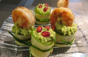 Zucchini-Wrapped Potatoes w/ Avocado Cream