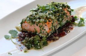 Salmon w/ Black Quinoa & Cherries