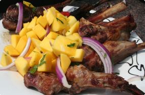 Lamb Lollipops with Mango Salsa