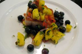 Salmon w/ Blueberry Mango Salsa