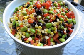 Grilled Corn Succotash w/ Edamame