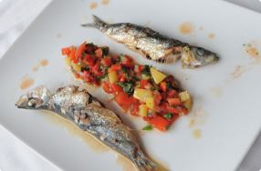 Grilled Sardines w/ Preserved Lemon Relish